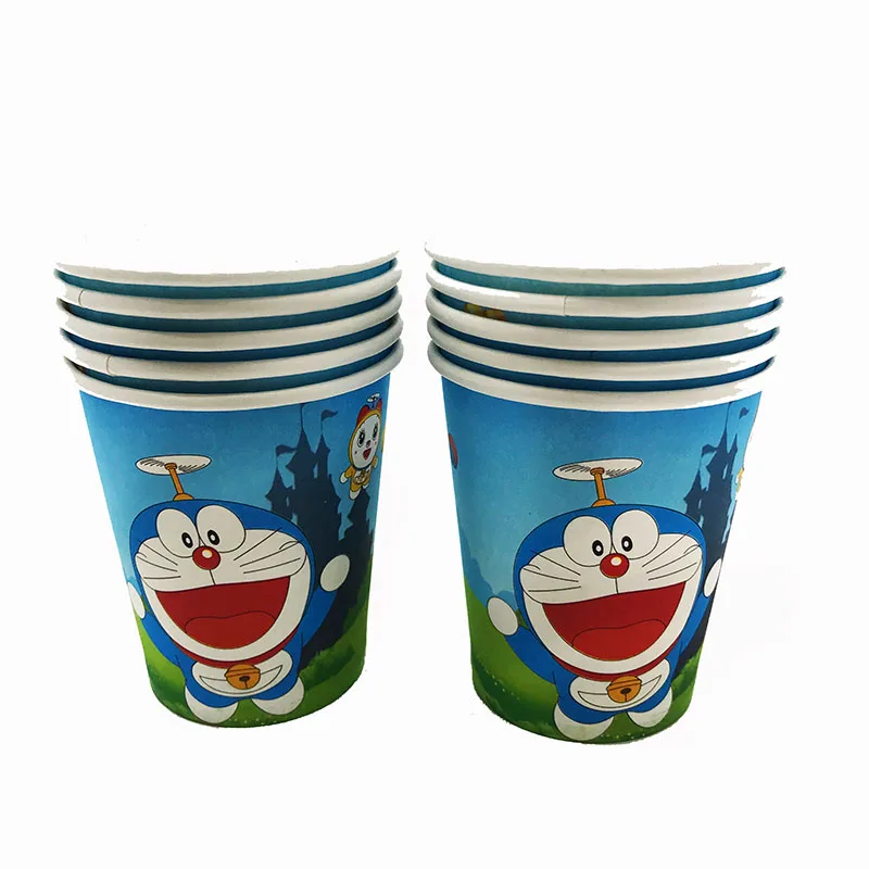 10 шт./упак. Doraemon тема одноразовые чашки тематическая вечеринка на день рождения