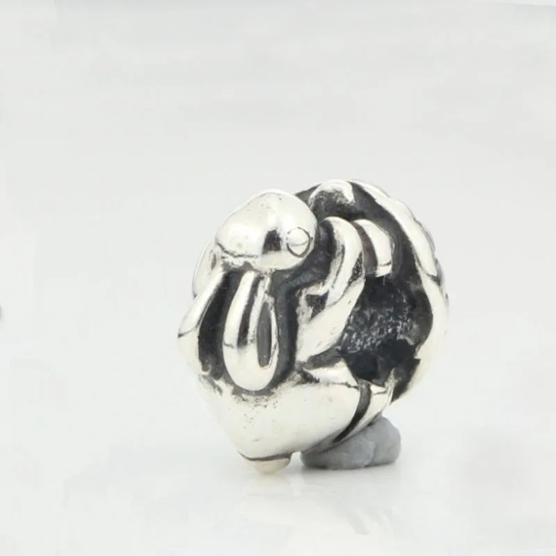 Genuine 925 Sterling Silver Animal The Hare and the Tortoise Charm Bead Fits European 3.0mm Bracelet Jewelry | Украшения и