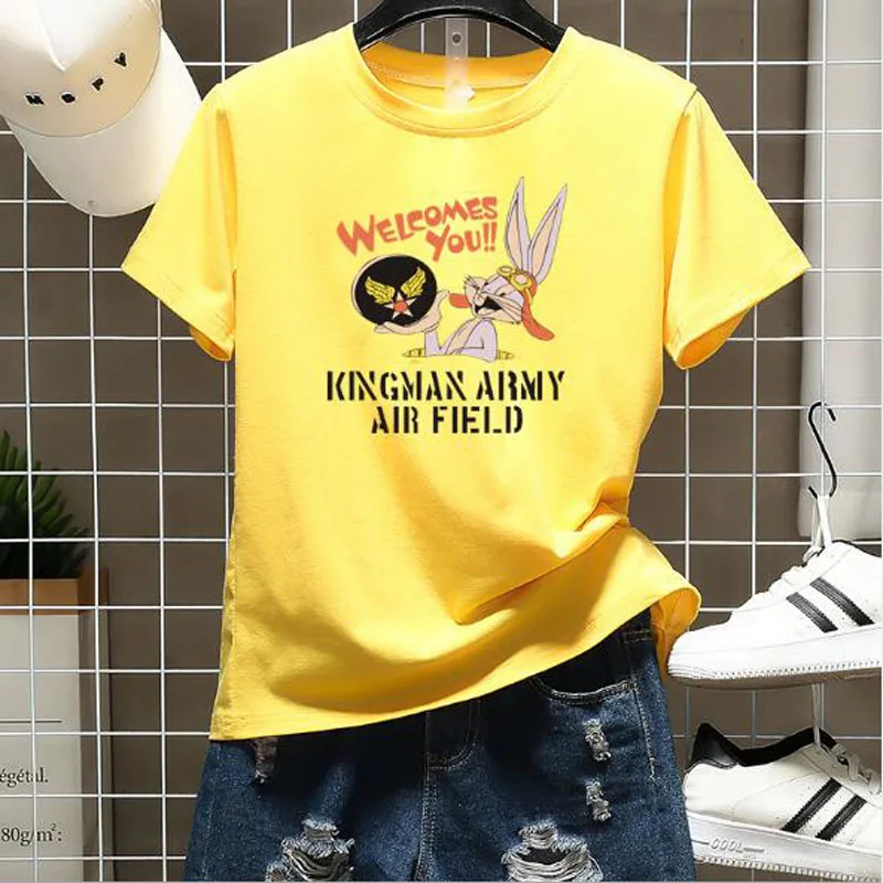 

Lovely Cartoon Print Tshirt Women High Quality Short Sleeve Round Neck Women Tops Tees Spring Summer T-shirt Women
