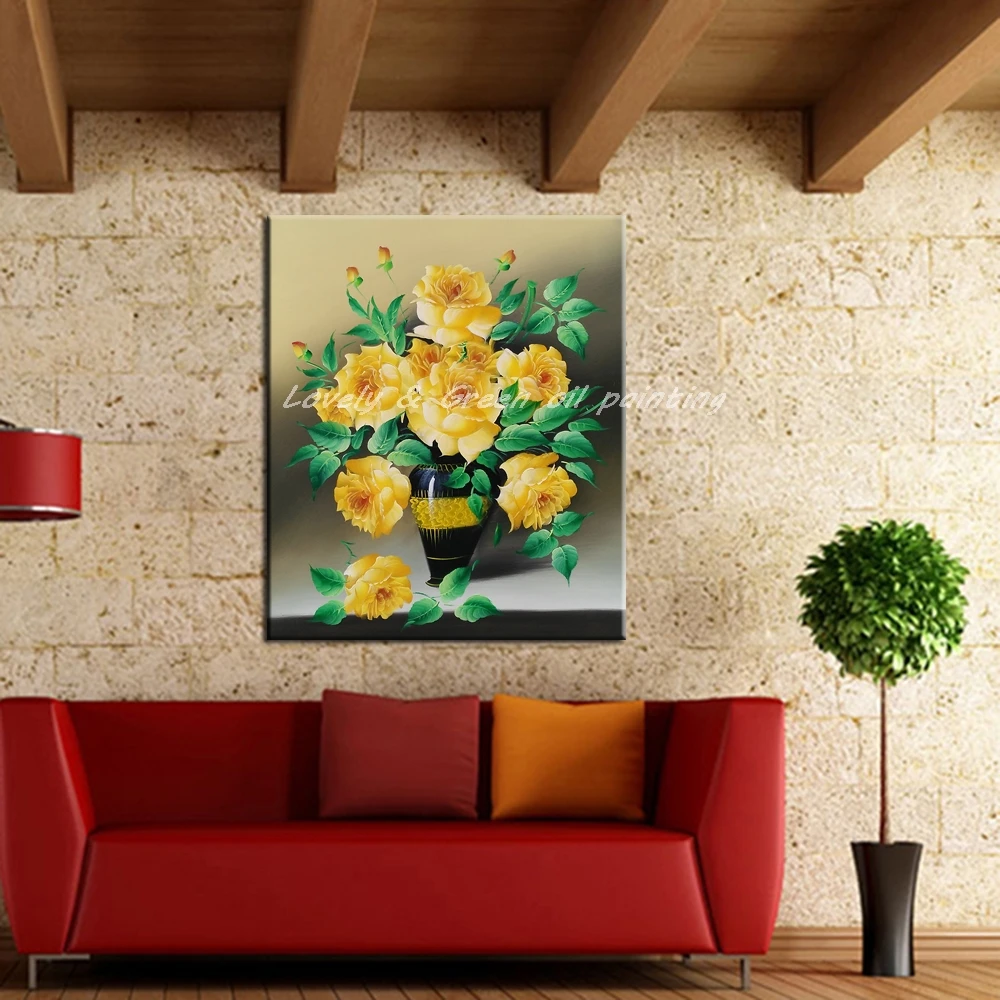 Картины Arthyx ручная роспись желтый цветок картина маслом современный абстрактный