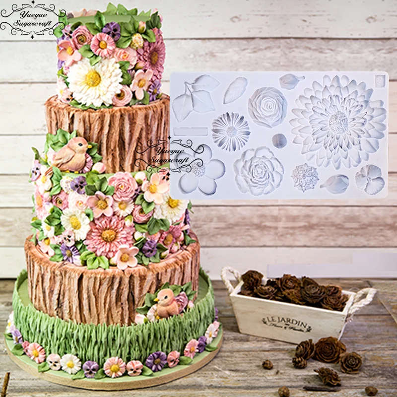 

Yueyue Sugarcraft Flower Silicone mold fondant mold cake decorating tools chocolate gumpaste mold