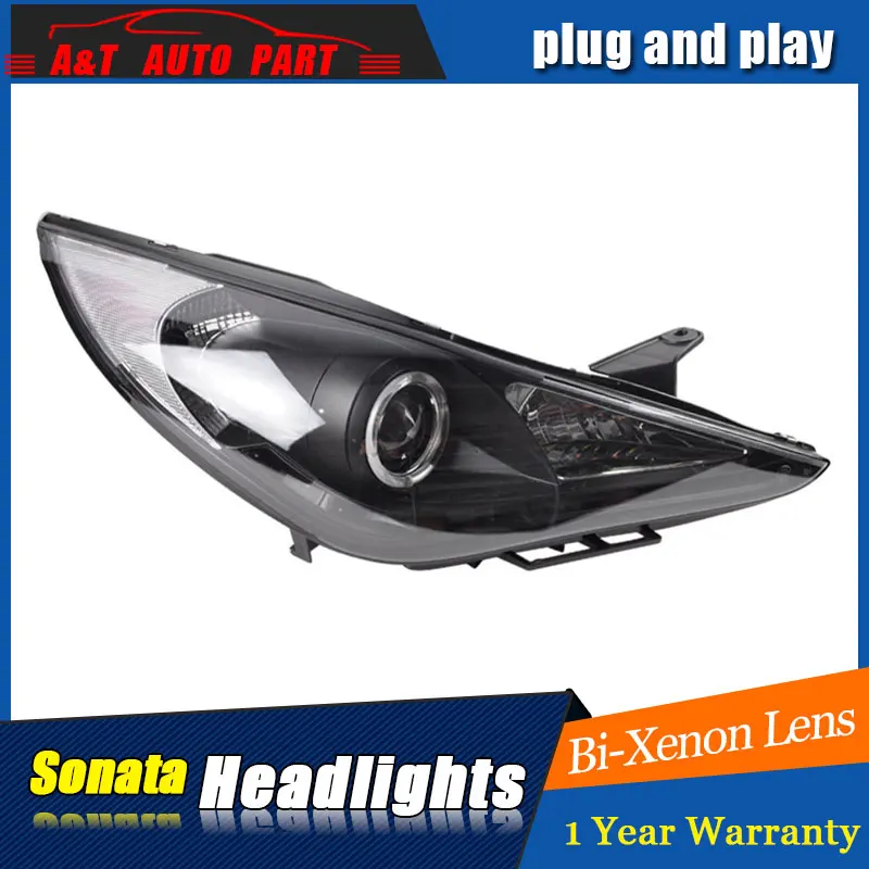 

car Styling LED Head Lamp for Hyunda Sonata 8 headlights for Sonata 2011-2014 LED angle eyes drl H7 hid Bi-Xenon Lens low beam
