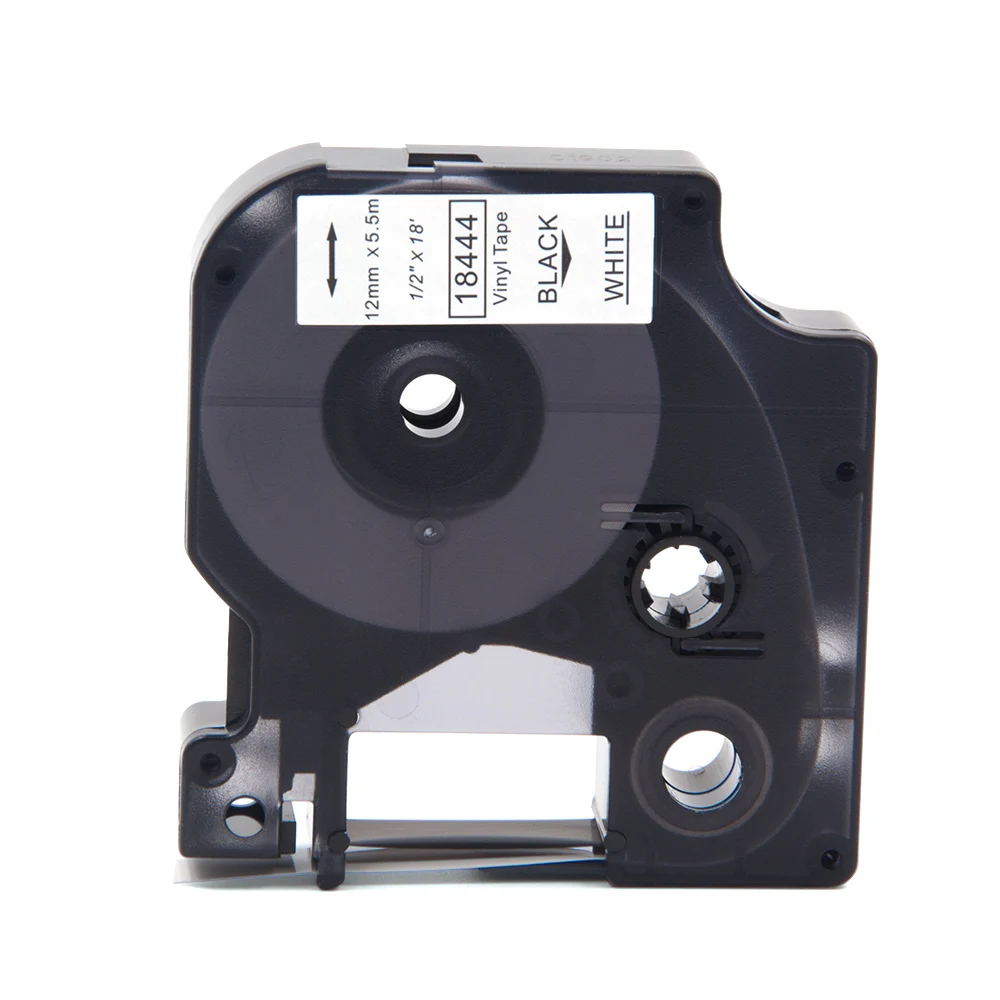 Absonic 30 шт. 12 мм DYMO Rhino 18444 черный на белом IND виниловая этикеточная лента