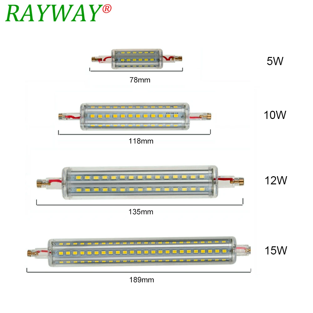 

RAYWAY Dimmable Bulb R7S LED Corn 2835 SMD 78mm 118mm Warm White Light 5W 10W Replace Halogen Lamp AC 85-265V Floodlight