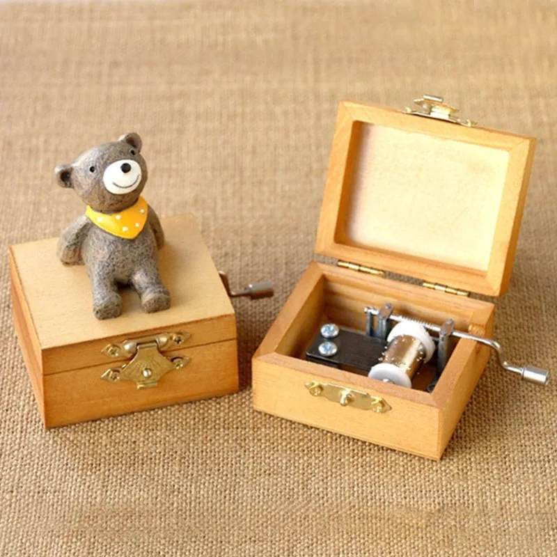 Аниме деревянная музыкальная шкатулка ручной работы с замком новогодние подарки