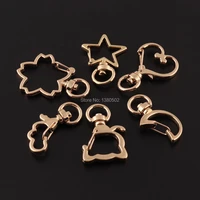 10pcslot unique design metal swivel snap hook light gold color clasp clip hook buckle key ring key chain for bag decoration