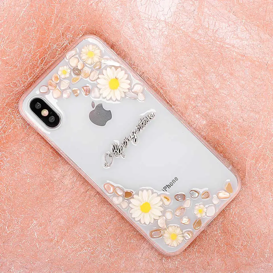 Силиконовые цветной камень защитный в виде ракушки для iPhone 6 6s 7 8 плюс Чехол X Капа