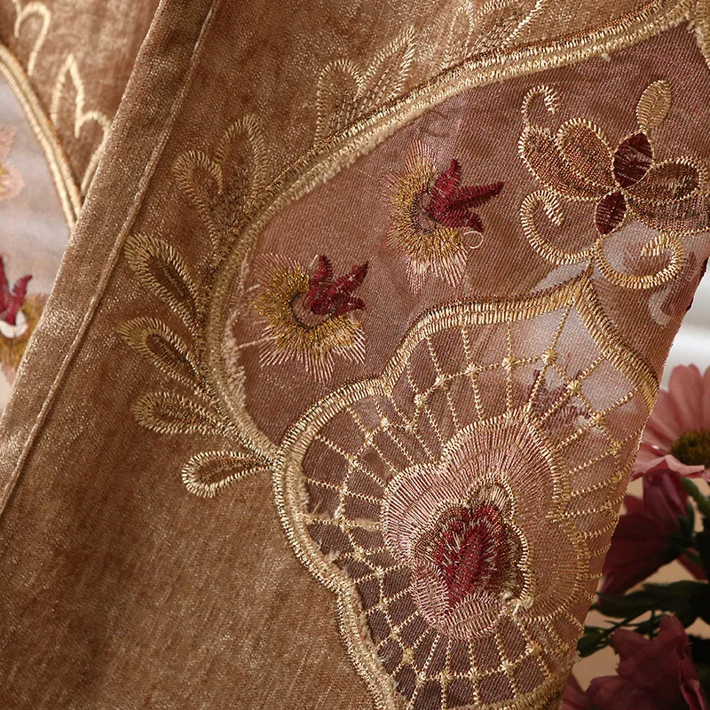 1 шт. Европейский Gloden Royal Luxury шторы для спальни окна гостиной элегантный кружева |