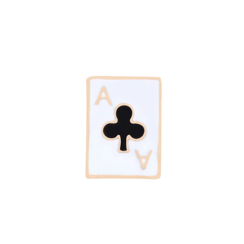 Playing Cards Креативная металлическая брошь для игры в покер с аккумулятором 1%, радио, молочная эмалированная булавка на воротник, кнопка, значки на булавке, ювелирные изделия, подарки - Окраска металла: Playing Cards