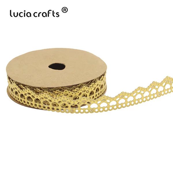 Gold Lucia crafts 2 ярдов/рулон 15 мм золото/серебро ПУ ленты DIY ручной работы украшения материалы аксессуары I1102 - Цвет: Gold
