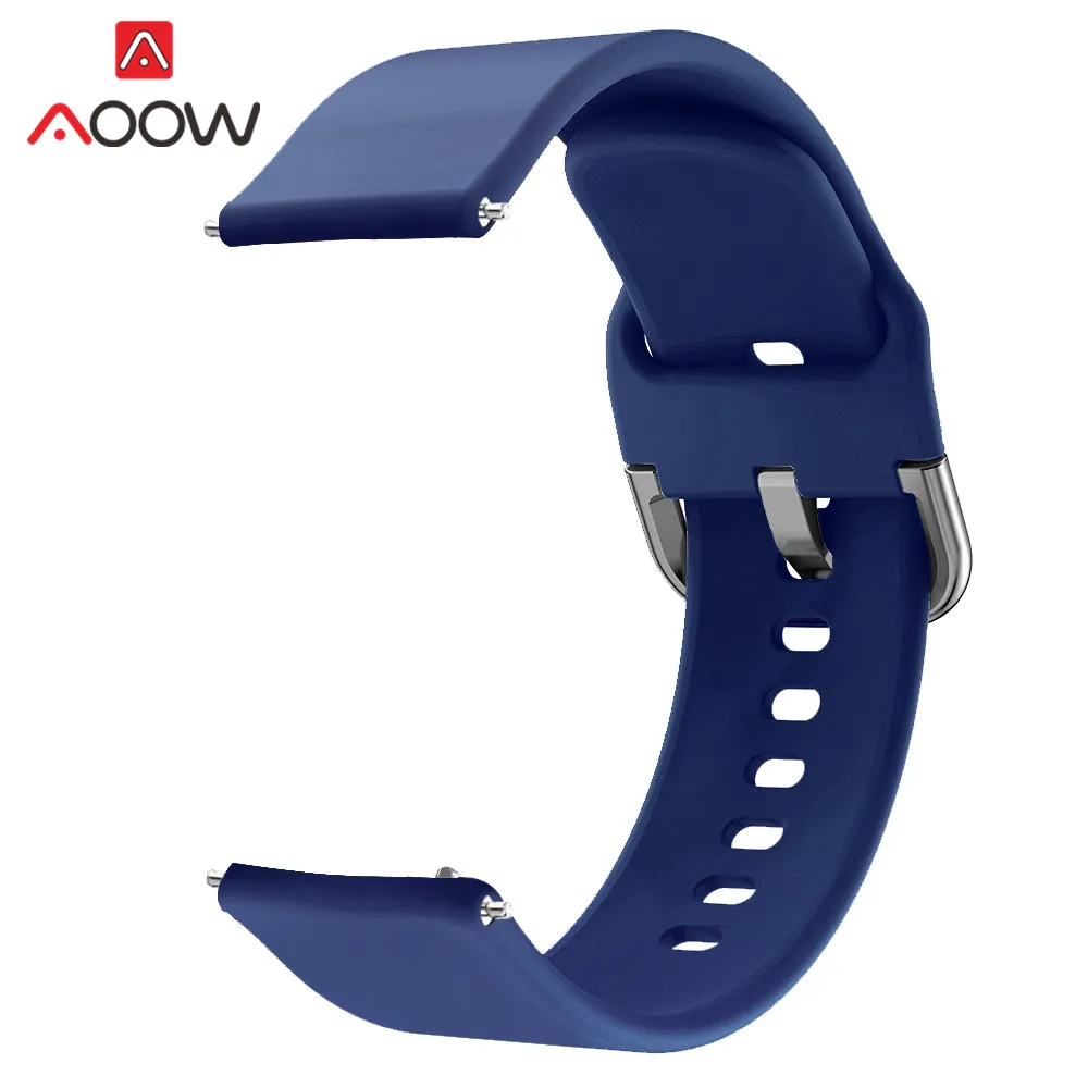 Dark blue 20 мм силиконовый ремешок для часов samsung Galaxy Watch Active 42 мм браслет ремешок для gear S2 Huami Amazfit Bip huawei Watch 2 - Цвет ремешка: Dark blue