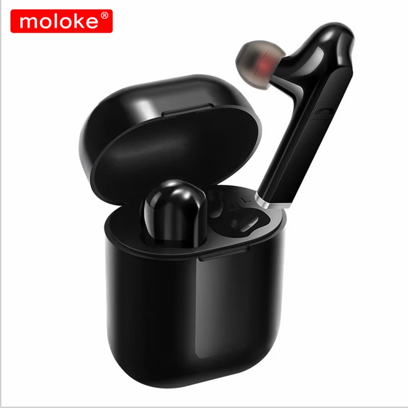 Moloke мини беспроводные Bluetooth наушники спортивные стерео вкладыши гарнитура с зарядной коробкой микрофон для всех смартфонов