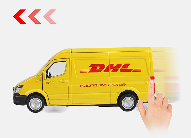 Модель 1/36 года Литой Грузовик DHL из сплава игрушечный автомобиль мини фургон