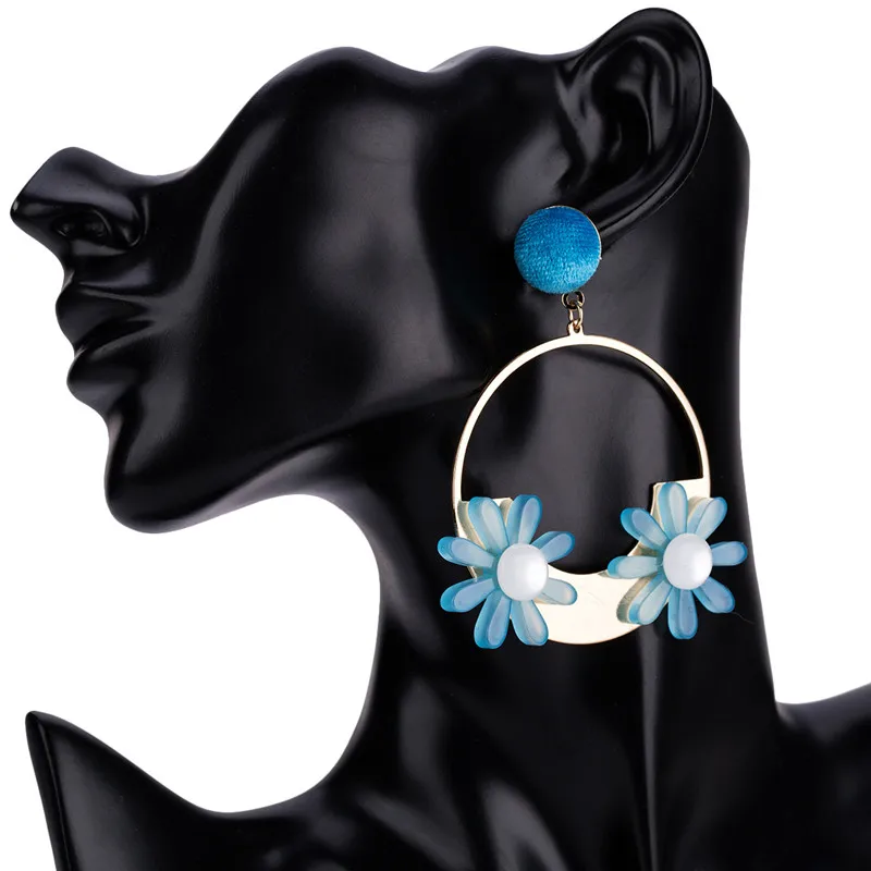 Богемный цветок плиты Винтаж серьги Обручение Boho ювелирные изделия Макси моде