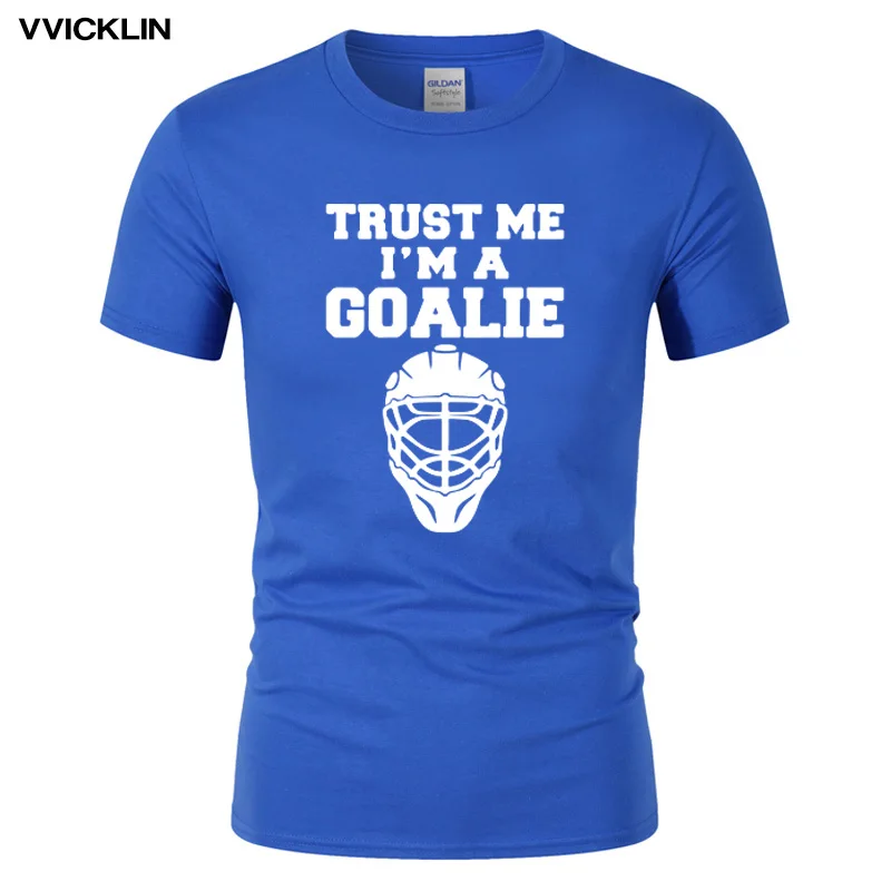 Мужская футболка с принтом Trust Me I'm A Goalies летняя Модная брендовая хлопковая