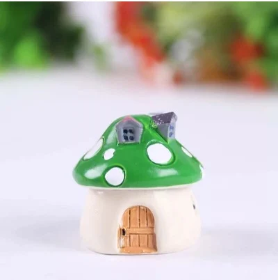 Садовый орнамент домик в виде грибов Статуэтка из смолы горшок для растений