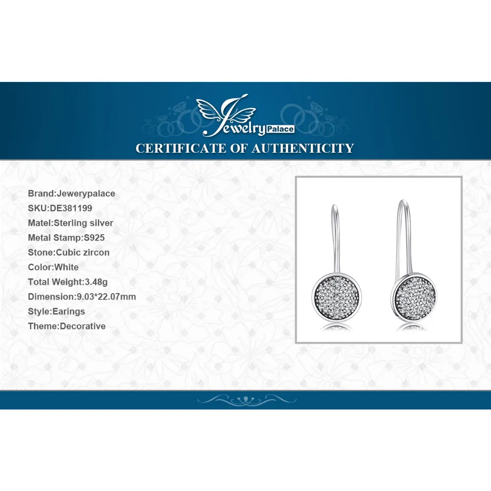 Jewelrypalace реальные 925 стерлингового серебра мерцающий старый ночь капли вечность