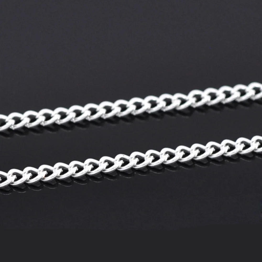 

8Seasons Fashion Iron Alloy Open Link Curb Chain Findings Silver Color DIY Making Necklace Bracelet Jewelry Findings 3x2.2mm,10M