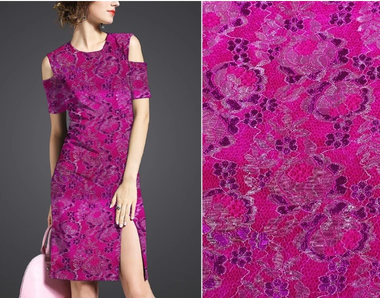 Высококачественная блестящая золотая нить Корейская бархатная кружевная ткань