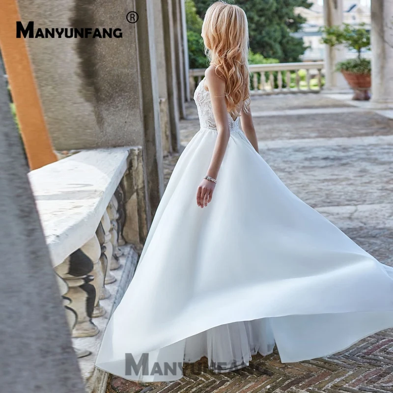 A Line Свадебные платья винтажные карманы Китай Vestidos De Novia с открытой спиной Большие размеры Пуговицы Свадебные платья