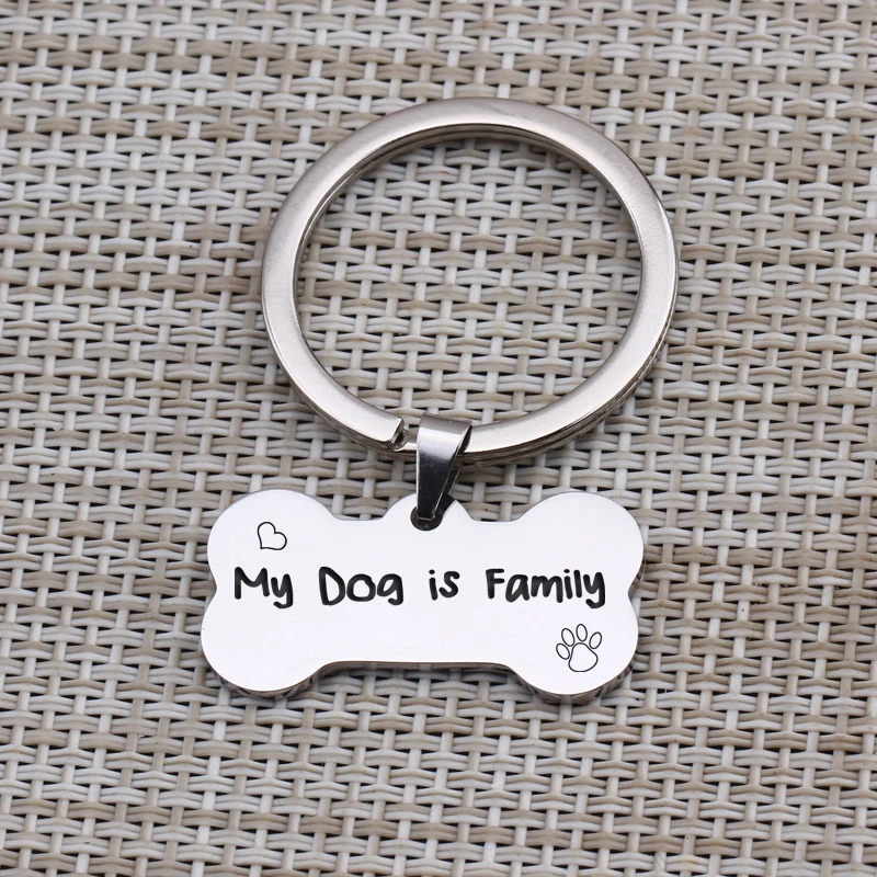 Брелок My Dog Is Family для домашних животных собак Lover мам ID брелок из нержавеющей стали
