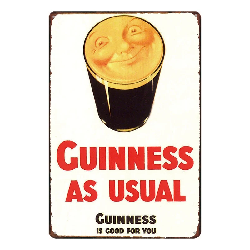 Жестяная металлическая пластина в стиле ретро от Guinness вывеска для стены бара