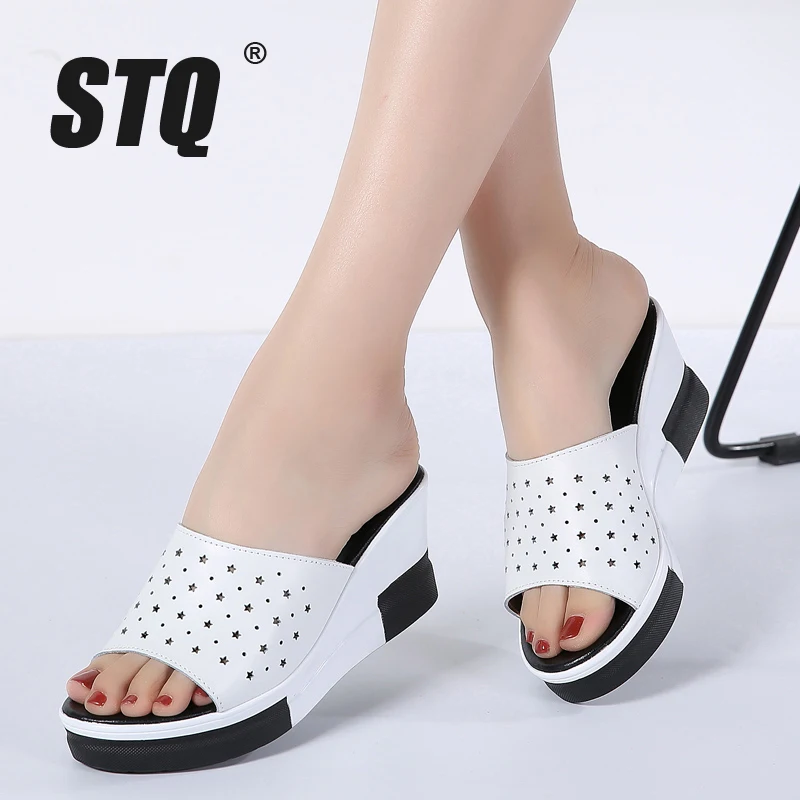 STQ 2020 летние шлепанцы Женские босоножки на платформе сандалии-шлепанцы Пляжные