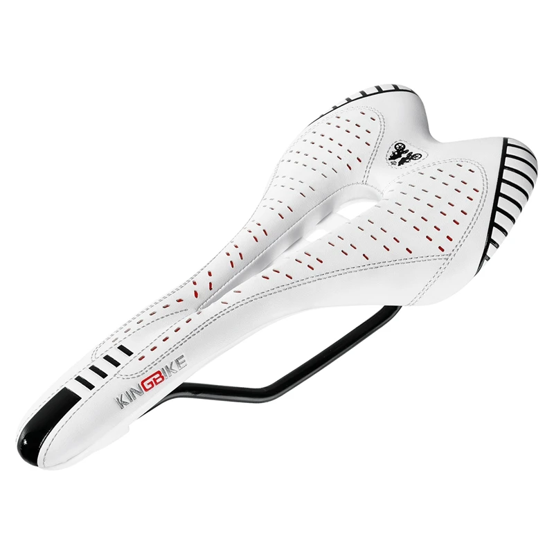 Белый Бренд Selle велосипедное седло горный Комфорт Велоспорт седло Велосипедное с амортизатором велосипедный седла Кожаный велосипед седло сиденье Подушка - Цвет: Белый
