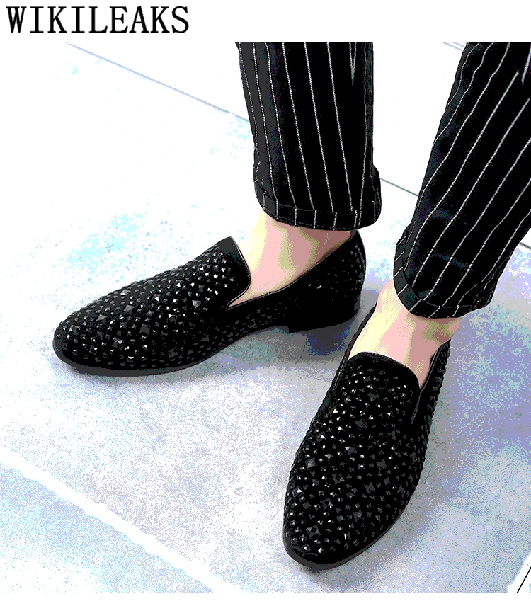 coiffeur formal shoes men rhinestone mens dress shoes sepatu slip on pria loafers men wedding shoes moda italiana de hombre bona