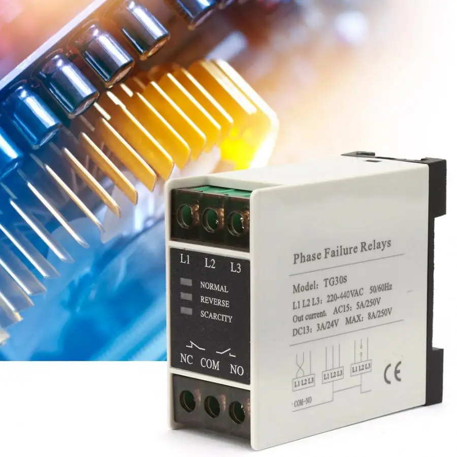 Ethernet реле TG30S 220-440 В AC мини 3-реле контроля последовательности фаз защитного напряжения фазовое реле с фиксацией