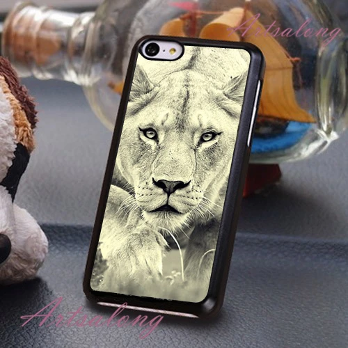 Buy Accessories for Cell Phones Animal Female Lion Hunting Art Red Hard Soft Phone Case Iphone 4 4S 5 5s 5c 6 6plus |