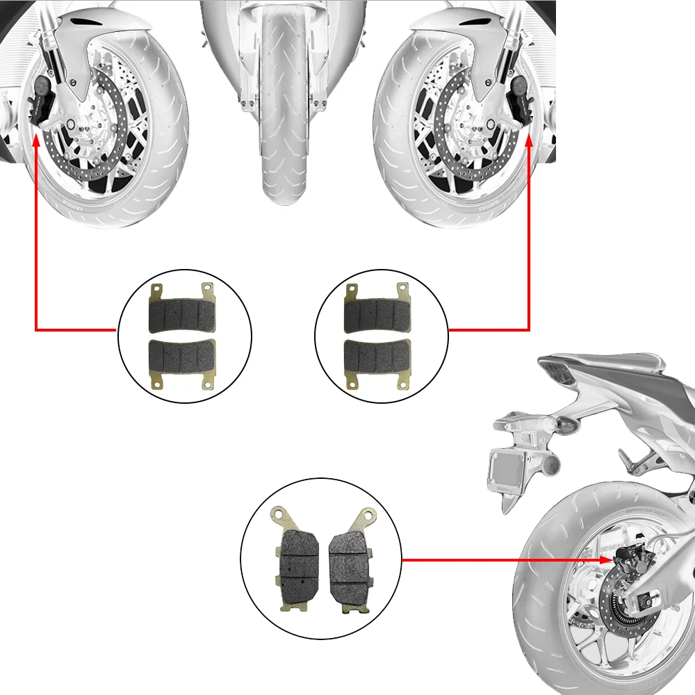 Sclmoto-3 пары полуметаллические тормозные колодки для мотоцикла Honda CB400 CB 400 2004-2010