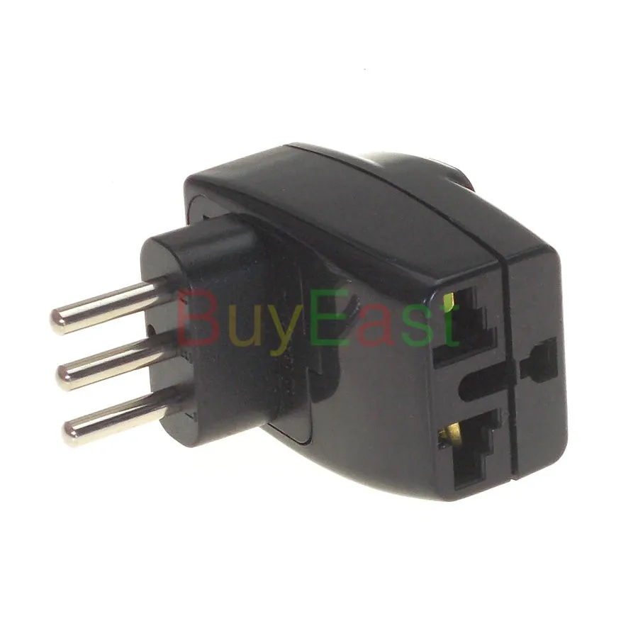 Lot 5 Italian Uruguay Travel Plug Adapter Type L 3 Way Multi Port Outlet Convert GE/US/AU/UK/EU World AC100~250V 10A White | Обустройство