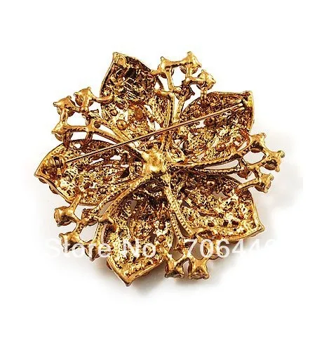 2 дюймов с бронзовым покрытием классический Стиль коричневые Стразы и кристаллы