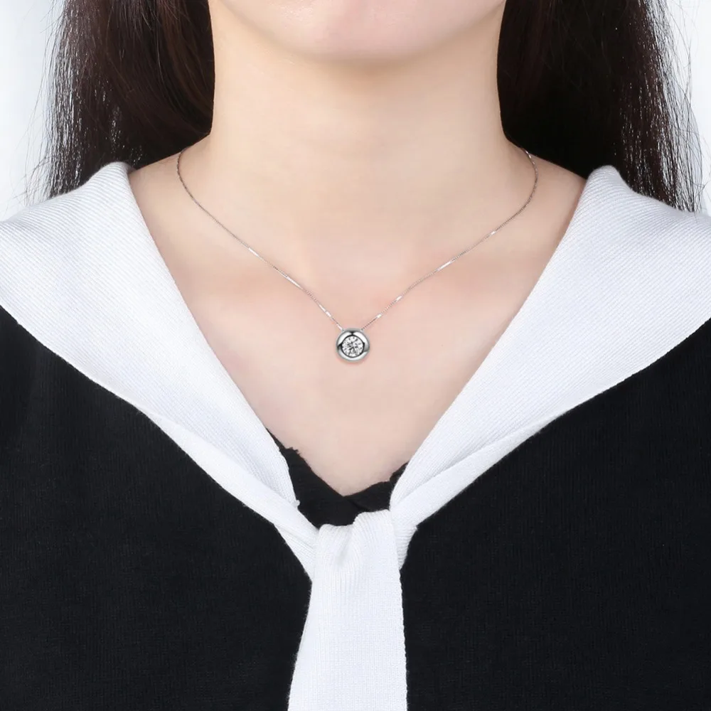 ORSA JEWELS Твердые 925 женские циркониевые Подвески Ожерелья Стерлинговое Серебро полированный aaa белый фианит роскошные женские вечерние ювелирные изделия SN136