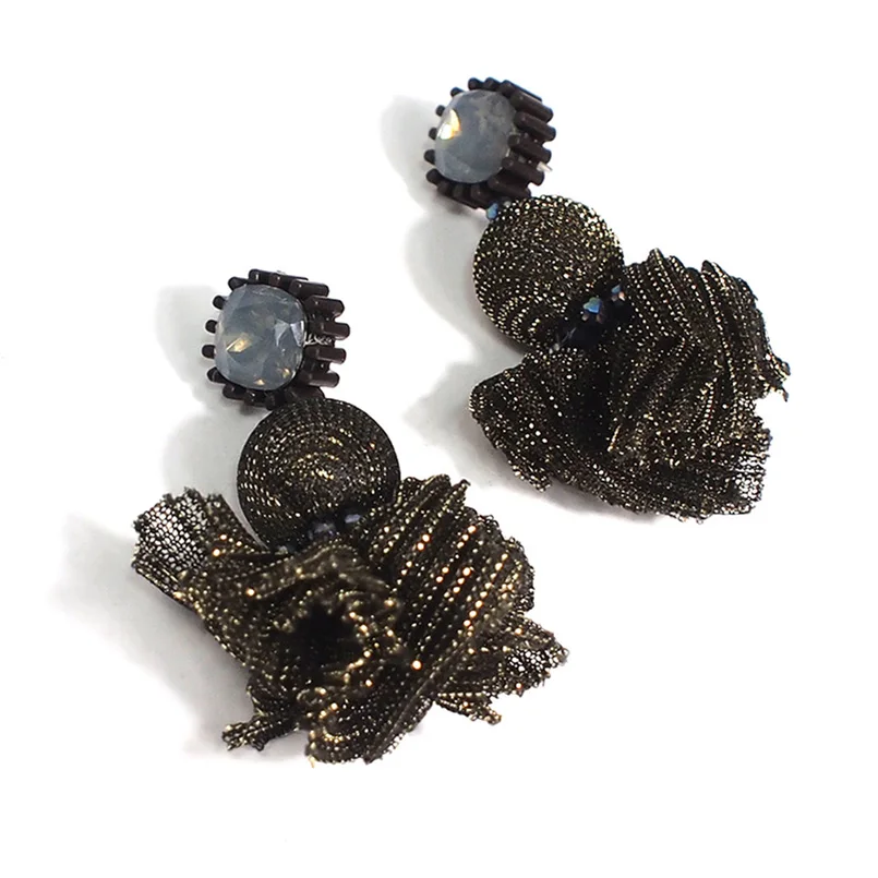 1310 Brown Earrings MANILAI, модные длинные кружевные серьги, имитация жемчуга, кристалл, бисер, большие массивные серьги, свадебные ювелирные изделия, элегантные серьги - Окраска металла: 1310 Brown Earrings