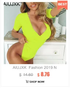 AIUJXK ночной клуб сексуальный неоновый зеленый Боди для женщин Новое поступление летний розовый топ для тела женские тела Клубная одежда облегающий костюм с вырезом на спине