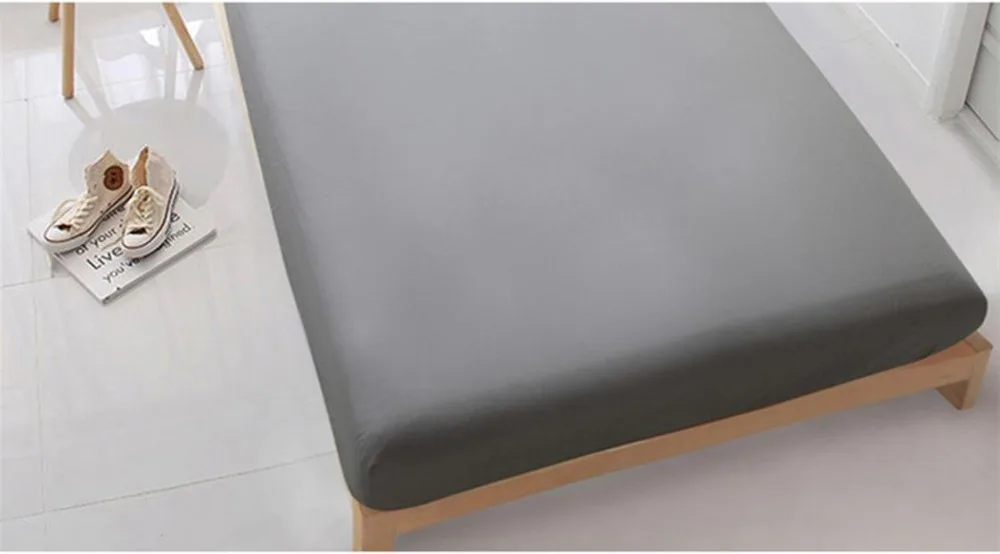 Оптовая продажа одноцветные простыни эластичный наматрасник постельное белье