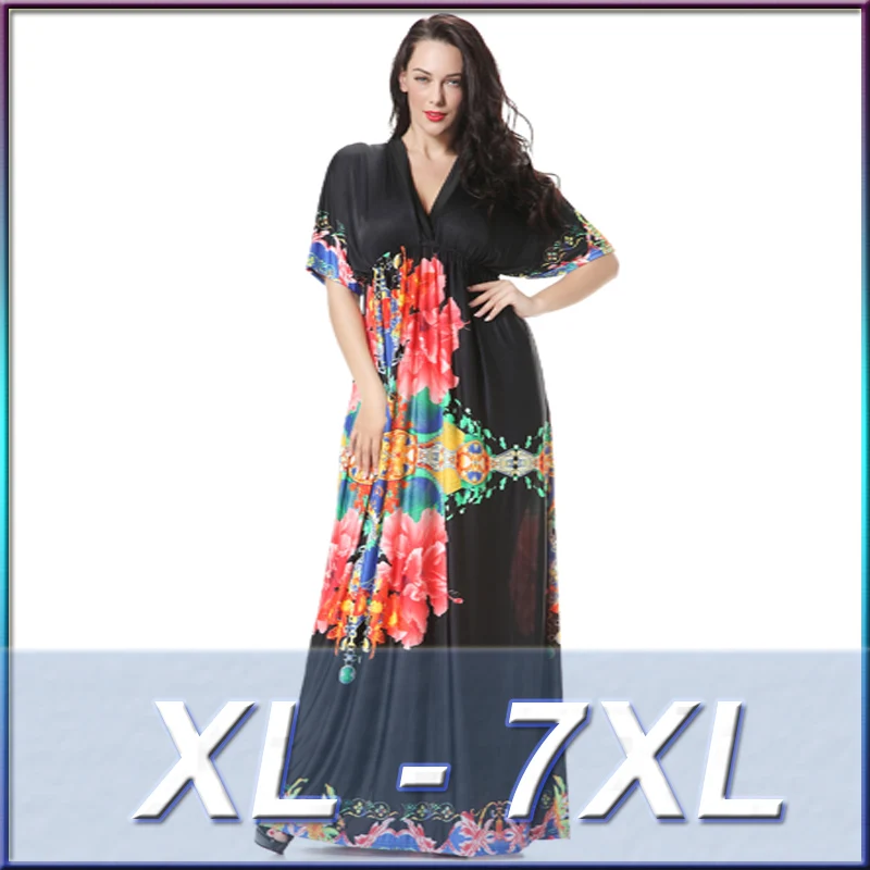 Платье женское длинное повседневное Пляжное для вечеринок большого размера XL