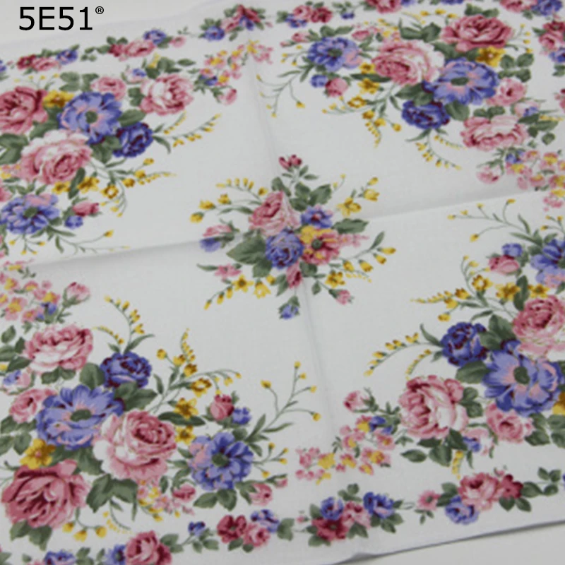 Женский носовой платок из хлопка 100%/бабушка шикарный дрожащий принт 43 см/много