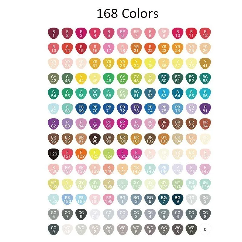 168 Colors TIANHAO 30/40/60/80/168 Цвета Арт Набор маркеров c чернилами на спиртовой основе Эскиз маркер для белой доски для художника для рисования манга анимация расходные материалы - Цвет: 168 Colors