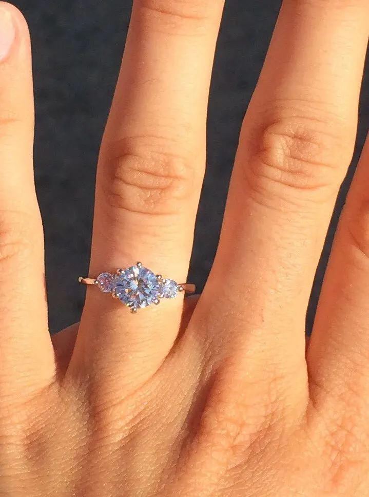 Женское кольцо с цветком GULICX белое средней длины фианитом R053|wedding rings for women|wedding