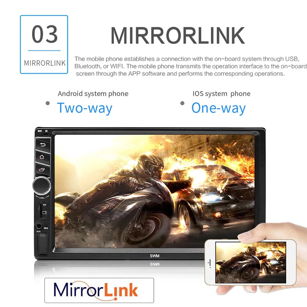 Радио Andriod Mirrorlink gps Wifi авто радио Поддержка вид камера рекордер Автомобильный