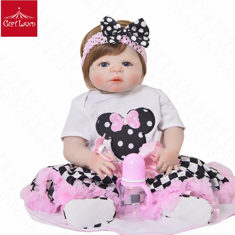 Новорожденная принцесса Bebes Кукла реборн 58 см Мягкая силиконовая Reborn Brinquedos Bonecas