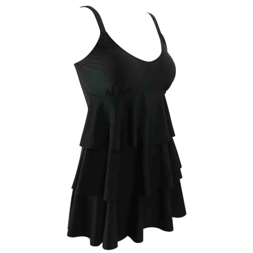 FS рюшами Плавание одежда черный сексуальный Push Up костюм Для женщин Танкини