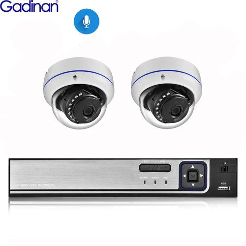 8CH NVR and 2 Camera Gadinan 8CH 4MP CCTV безопасности NVR комплект системы 4MP 3MP POE аудио запись Купол Открытый POE IP камера P2P комплект видеонаблюдения - Цвет: 8CH NVR and 2 Camera