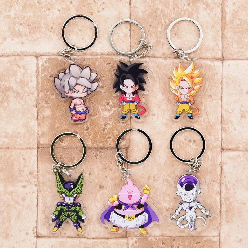 Dragon Ball GT брелок Goku Cell Frieza двухсторонний акриловый брелок Подвеска Аниме аксессуары брелок с фигурками из мультфильмов