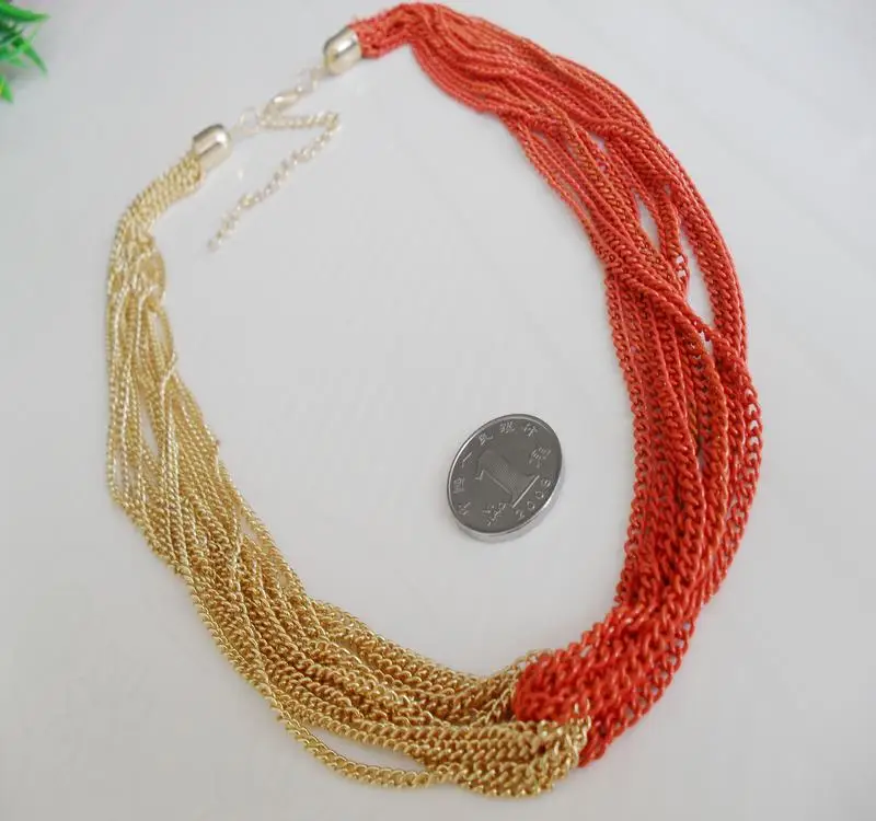fashion several layes neon rose red blue green yellow chain Necklace | Украшения и аксессуары