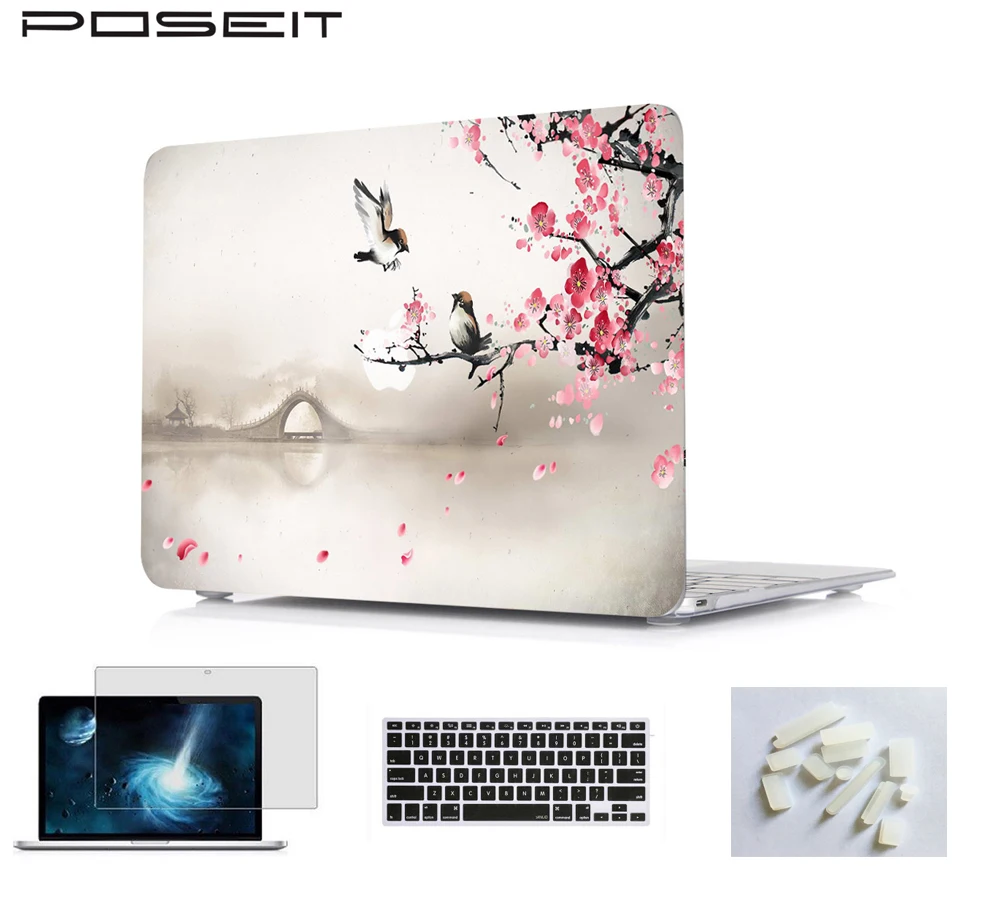 Масло чернила чехол для ноутбука с рисунком жесткий клавиатурой MacBook Air Pro 13 15 2018
