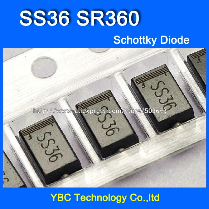 Lote Sr360 3a 60 v Schottky Diode 500 Pçs – Ss36